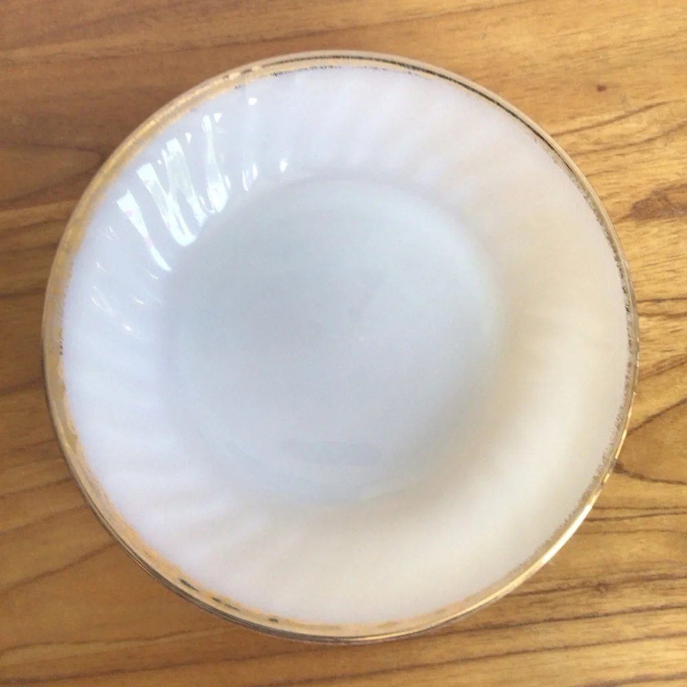 Vintage Fire King Milk Glass Swirl Coupe Bowls - Set of 3